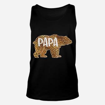 Papa Bear Cheetah Leopard Print Gift Dad Father Gift Unisex Tank Top | Crazezy