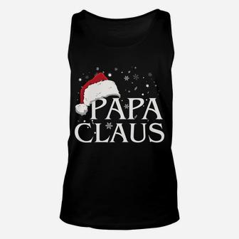 Papa Claus Santa Hat Christmas Family Group Matching Pajama Unisex Tank Top | Crazezy