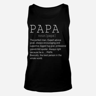 Papa Definition Noun Grandpa Grandparents Day Funny Mens Unisex Tank Top | Crazezy