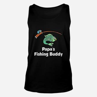 Papa Fishing Buddy Grandson Or Granddaughter Fish Unisex Tank Top | Crazezy