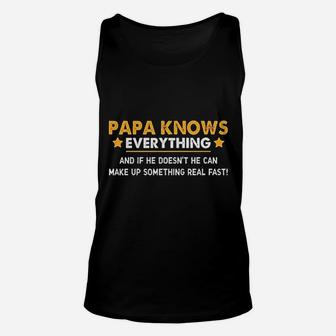 Papa Knows Everything Unisex Tank Top | Crazezy DE