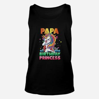 Papa Of The Birthday Princess Unicorn Unisex Tank Top | Crazezy