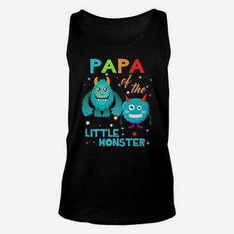 Papa Of The Little Monster Birthday Monster Unisex Tank Top | Crazezy
