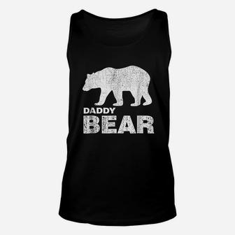Papa Or Daddy Bear Distressed Unisex Tank Top | Crazezy