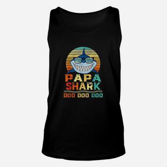 Papa Shark Doo Doo Matching Family Shark Birthday Gifts Unisex Tank Top | Crazezy UK
