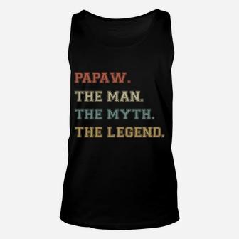 Papaw Man Myth Legend Funny Varsity Personalized Names Sweatshirt Unisex Tank Top | Crazezy DE