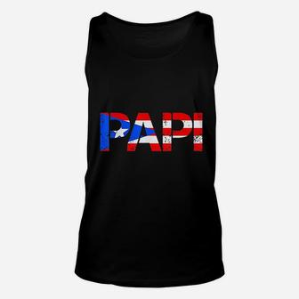 Papi Puerto Rico Flag Fathers Day Unisex Tank Top | Crazezy