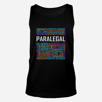 Paralegal Words Gift Paralegals Gifts Law Attorney Assistant Unisex Tank Top - Thegiftio UK