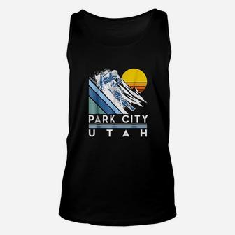 Park City Utah Retro Ski Unisex Tank Top | Crazezy