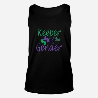 Party Gender Reveal Purple And Green Keeper Of The Gender Unisex Tank Top | Crazezy DE