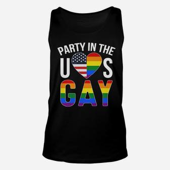 Party In The Us Gay Unisex Tank Top - Monsterry