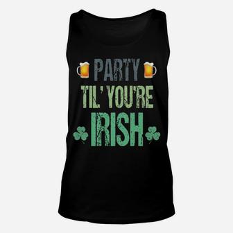 Party Til You're Irish Unisex Tank Top - Monsterry AU