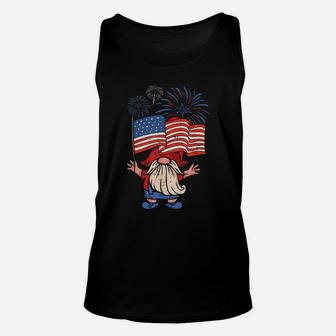 Patriotic Gnome 4Th Of July American Flag Independence Day Unisex Tank Top | Crazezy DE