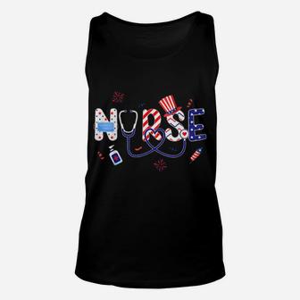 Patriotic Nurse 4Th Of July American Flag Independence Day Unisex Tank Top - Monsterry