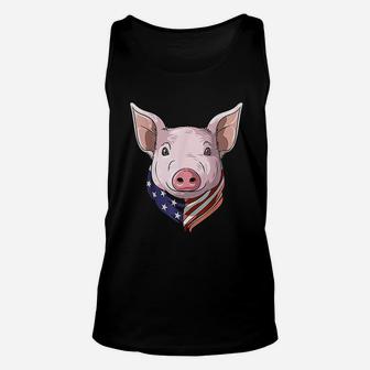 Patriotic Pig American 4Th Of July Pig Usa American Flag Unisex Tank Top | Crazezy