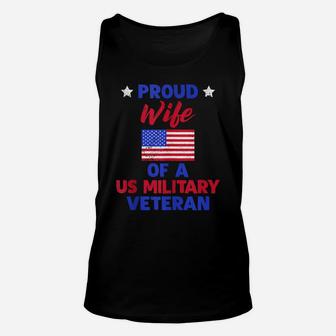 Patriotic Us Flag Proud Wife Of A Us Military Veteran Gift Unisex Tank Top | Crazezy