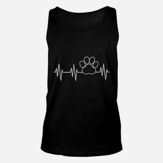 Paw Print Heartbeat For Dog Lovers Unisex Tank Top | Crazezy AU