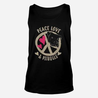Peace Love And Pitbulls Unisex Tank Top | Crazezy DE