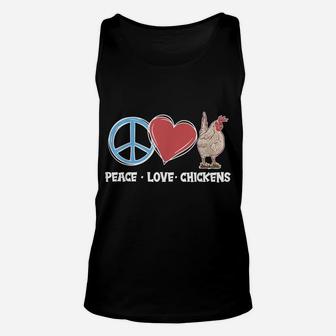 Peace Love Chickens - Chicken Lover Unisex Tank Top | Crazezy