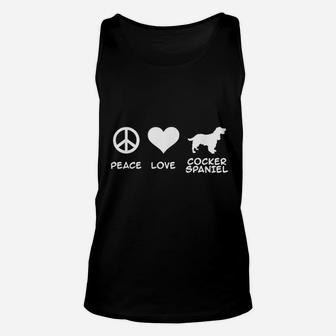Peace Love Cocker Spaniel Unisex Tank Top | Crazezy