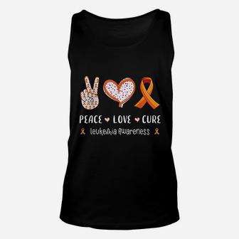 Peace Love Cure Leukemia Awareness Unisex Tank Top | Crazezy CA