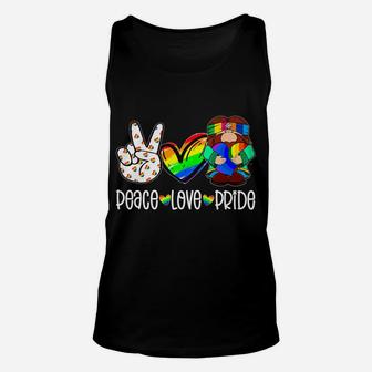 Peace Love Gay Pride Hippie Gnome Rainbow Lgbt Unisex Tank Top | Crazezy DE