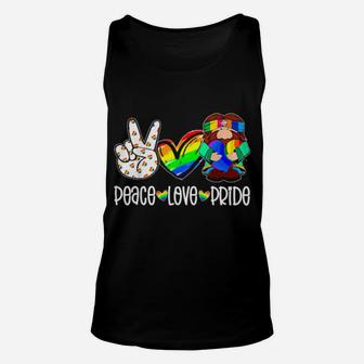 Peace Love Gay Pride Hippie Gnome Rainbow Lgbt Unisex Tank Top - Monsterry