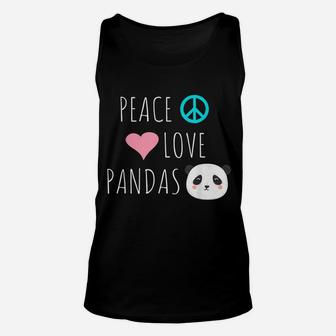 Peace Love Pandas Cute Panda Bear Animal Pet Love Unisex Tank Top | Crazezy