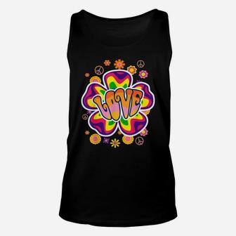 Peace Sign Flower Love Hippie Costume 60S 70S Unisex Tank Top | Crazezy