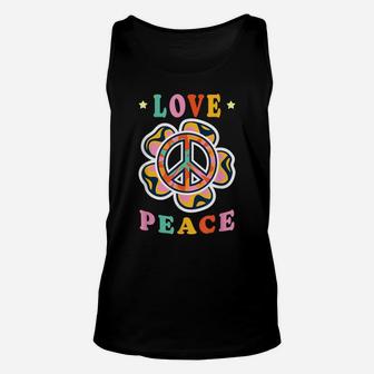 Peace Sign Flower Love Peace Hippie Costume 60S 70S Unisex Tank Top | Crazezy