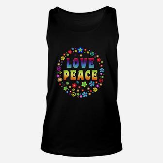Peace Sign Love 70s Hippie Costume Unisex Tank Top - Thegiftio UK