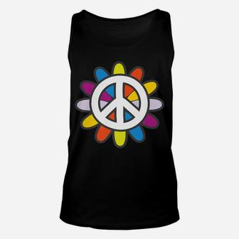 Peace Sign Love Flower 60S 70S Tie Dye Hippie Costume Gift Unisex Tank Top | Crazezy