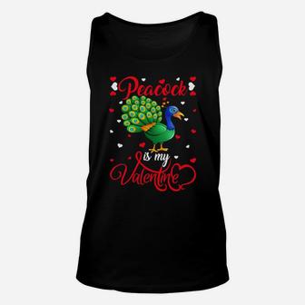 Peacock Is My Valentine Funny Peacock Bird Valentine's Day Unisex Tank Top - Monsterry