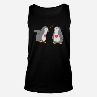 Penguin Couple In Love Valentine Gift Happy Valentines Day Unisex Tank Top | Seseable UK