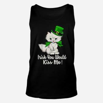 Perfect Irish You Would Kiss Me Cat St Patty's Unisex Tank Top - Monsterry