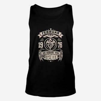 Personalisiertes Geburtstag Unisex TankTop für Februar 1976 Legenden, Retro Design - Seseable