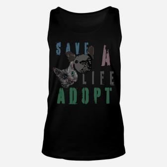 Pet Lover Save A Life Adopt Cat Dog Gift Mom Dad Unisex Tank Top | Crazezy UK