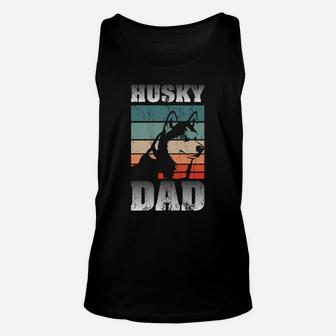 Pet Owner Men Husky Dad Fathers Day Dog Animal Retro Husky Unisex Tank Top | Crazezy