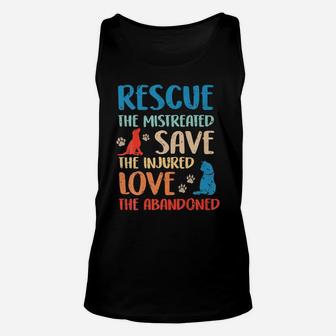 Ph Vintage-Animal Rescue Dog-Cat Lovers Costume Pet-Owners Unisex Tank Top | Crazezy