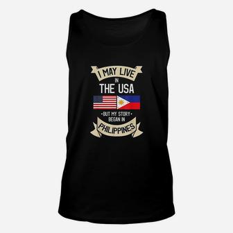 Philippines American Flag Usa Filipino Roots Gifts Unisex Tank Top | Crazezy