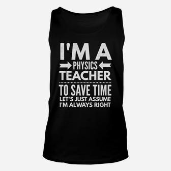 Physics Teacher Quotes Clothing Funny Appreciation Week Gift Unisex Tank Top | Crazezy CA