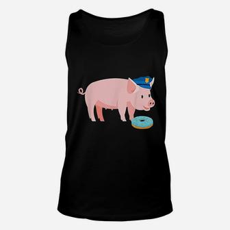 Pig Cop And Donut Unisex Tank Top | Crazezy UK