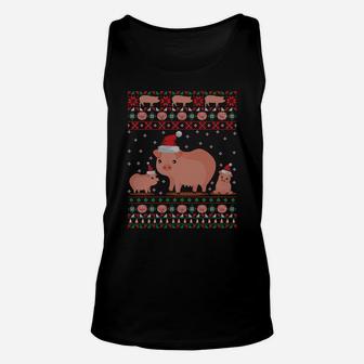 Pig Ugly Christmas Sweatshirt Happy Holiday Farm Animal Xmas Unisex Tank Top | Crazezy