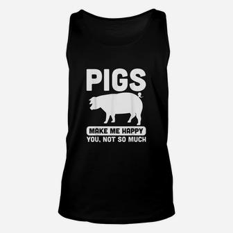 Pigs Make Me Happy Unisex Tank Top | Crazezy DE