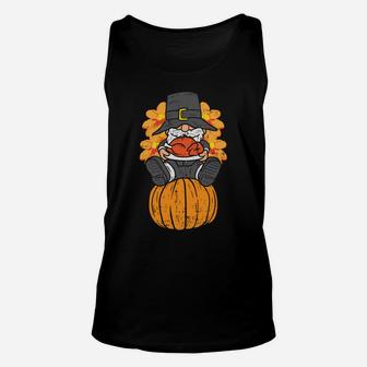 Pilgrim Gnome Pumpkin Turkey Thanksgiving Fall Autumn Gift Unisex Tank Top | Crazezy UK