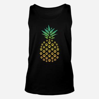 Pineapple Cat Paw Funny Tee For Cats Lovers Pineapple Lovers Unisex Tank Top | Crazezy UK