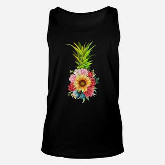 Pineapple Hawaii Flower Sunflower Fruit Tropical Summer Mens Unisex Tank Top | Crazezy