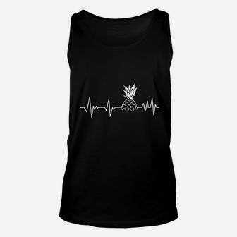 Pineapple Heartbeat Funny Pineapple Unisex Tank Top - Thegiftio