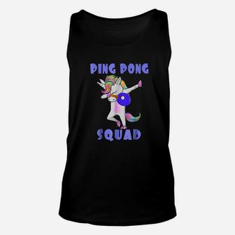 Ping Pong Squad Dabbing Unicorn Funny Table Tennis Unisex Tank Top | Crazezy