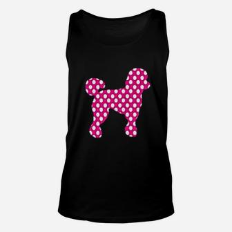 Pink And White Polka Dot Poodle Unisex Tank Top - Thegiftio UK